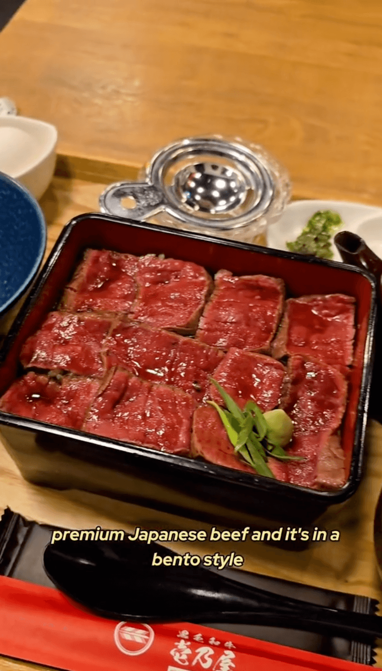 Wagyu bento box at Wagyu Ichinoya Asakusa